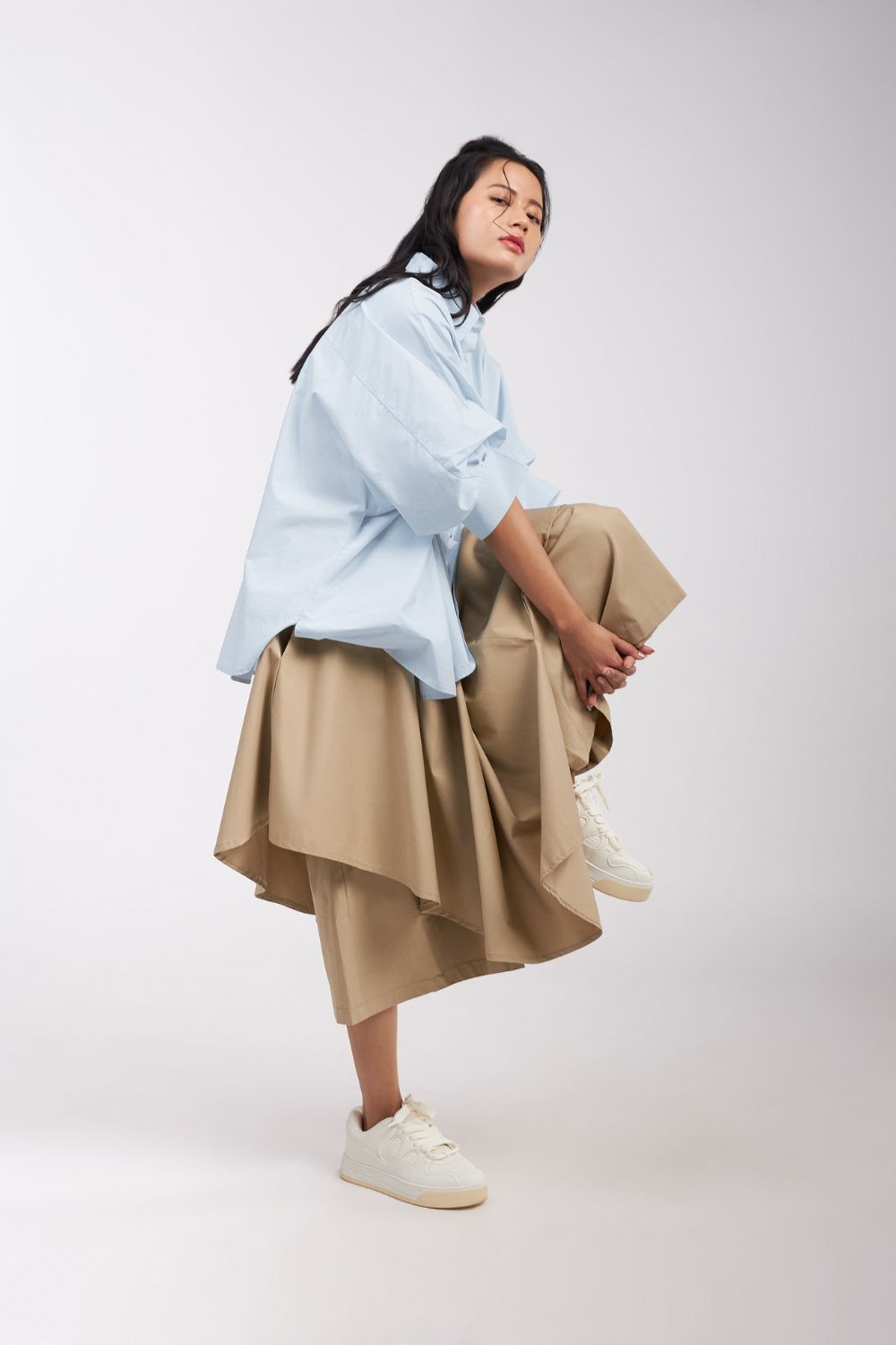 LAYERED CULOTTES WITH ASYMMETRICAL PANELS