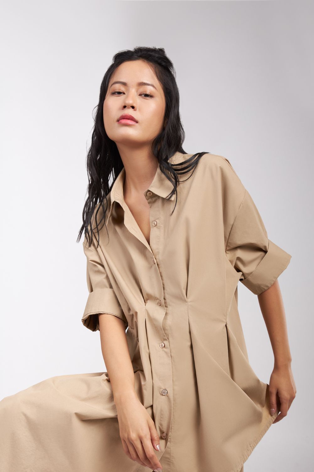 SHIRT WITH LAYERED PANELS