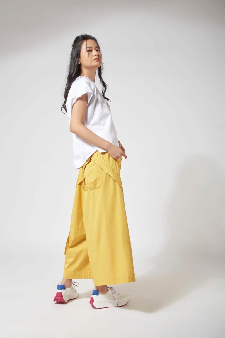 DROP CROTCH PANTS WITH SIDE PANEL DETAIL