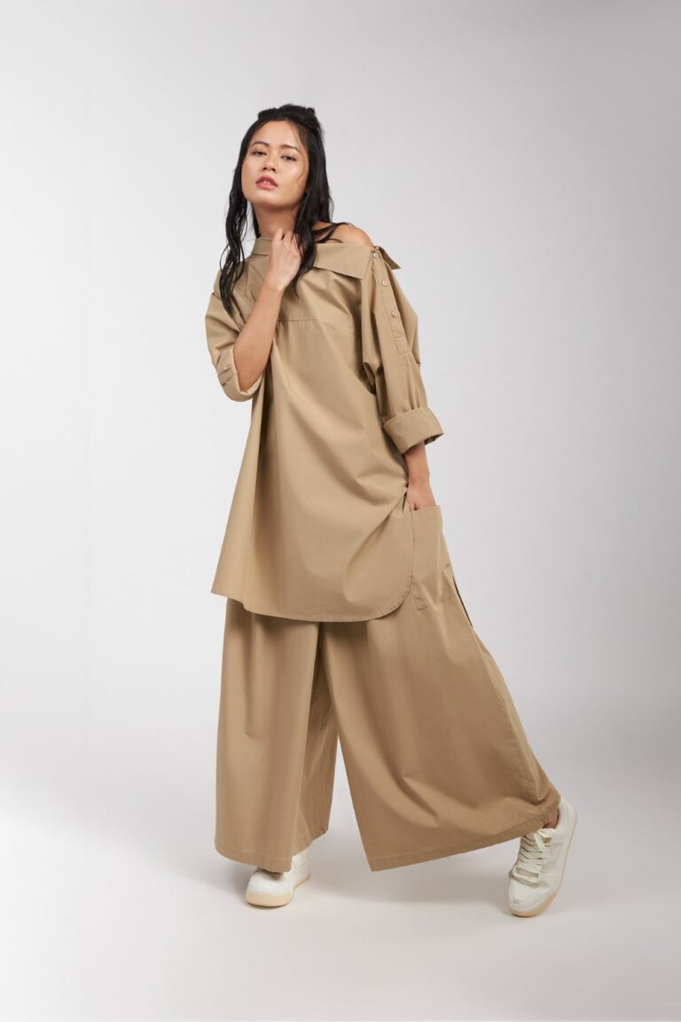 PANTS OVERLAP FLARE WITH POCKETS