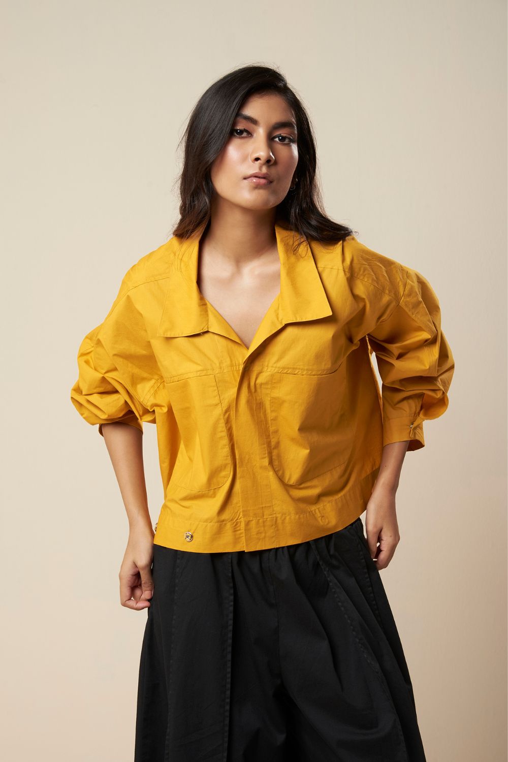 TWO WAY SHIRT WITH METAL BUTTONS