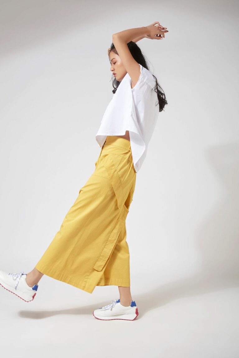 DROP CROTCH PANTS WITH SIDE PANEL DETAIL