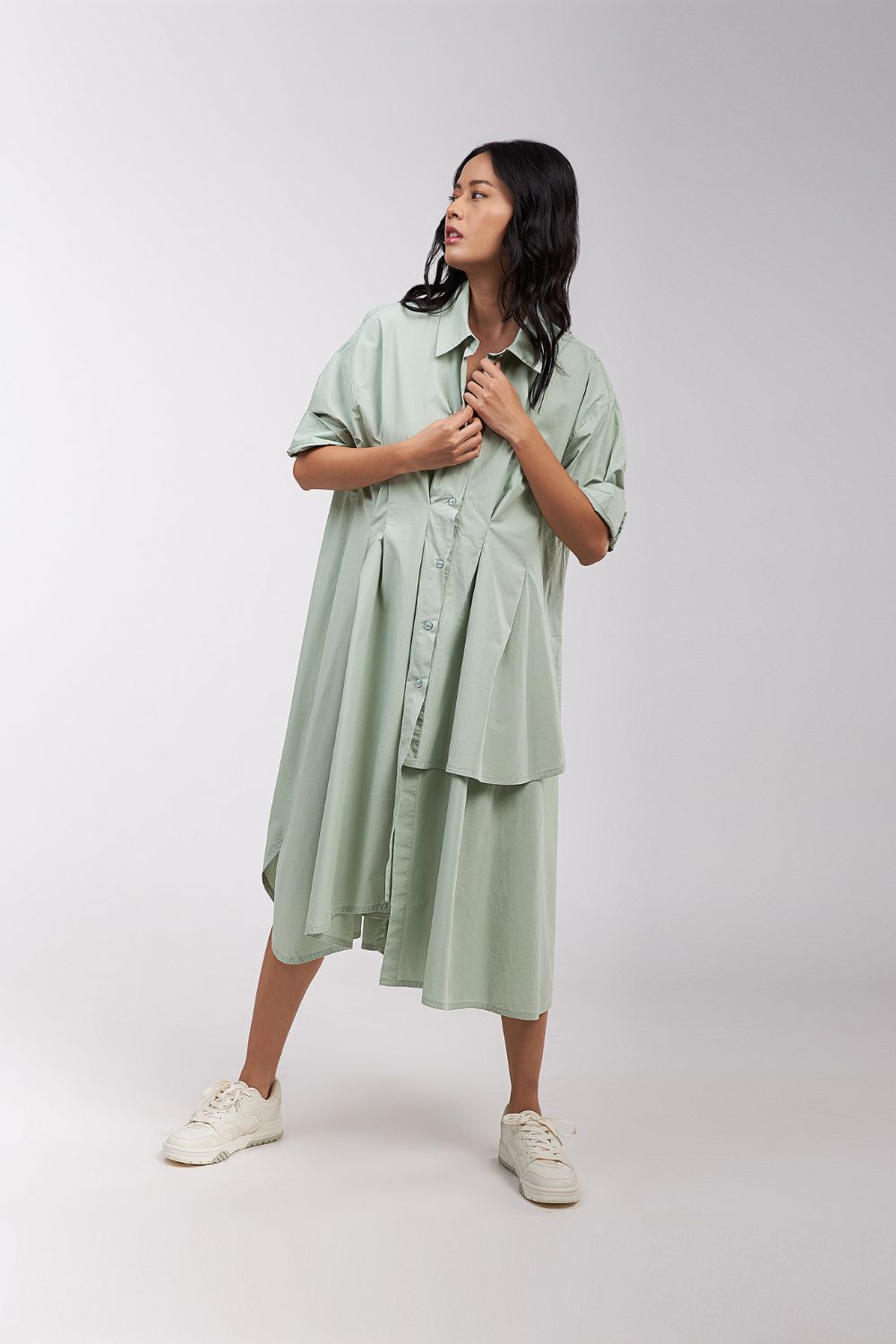 SHIRT WITH LAYERED PANELS