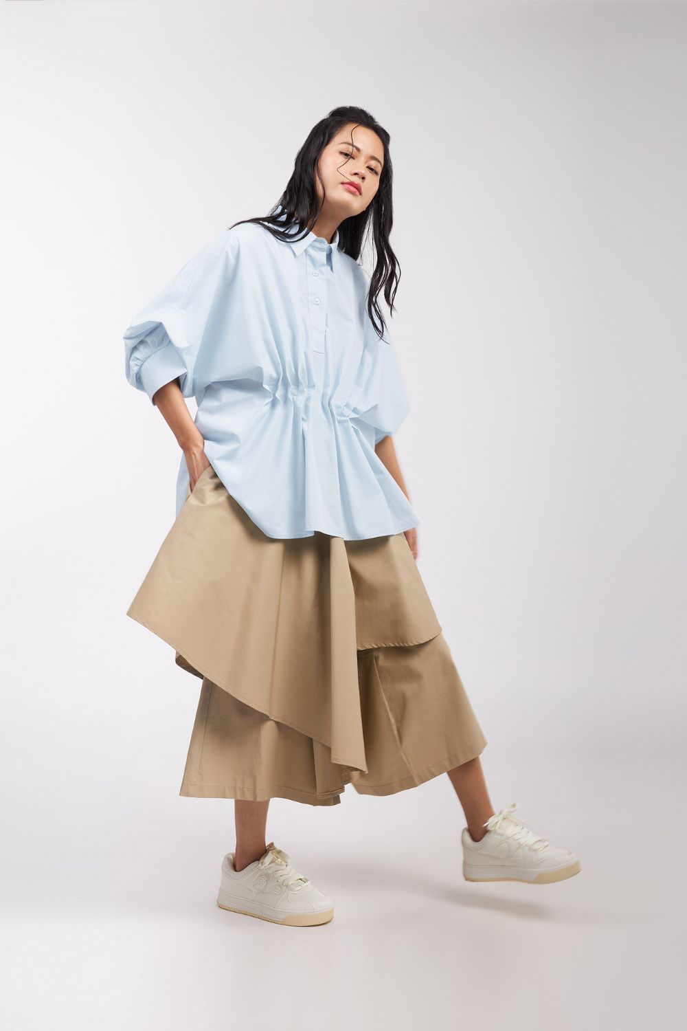 LAYERED CULOTTES WITH ASYMMETRICAL PANELS