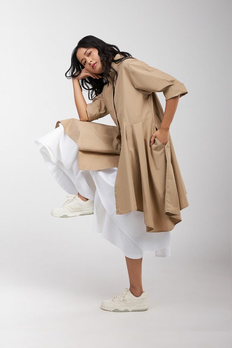LAYERED CULOTTES WITH ASYMMETRICAL PANELS