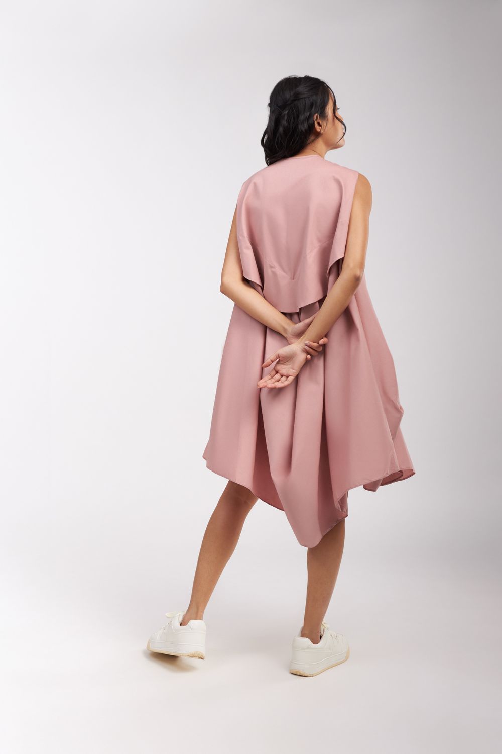 DRESS WITH SIDE AND BACK DRAPE