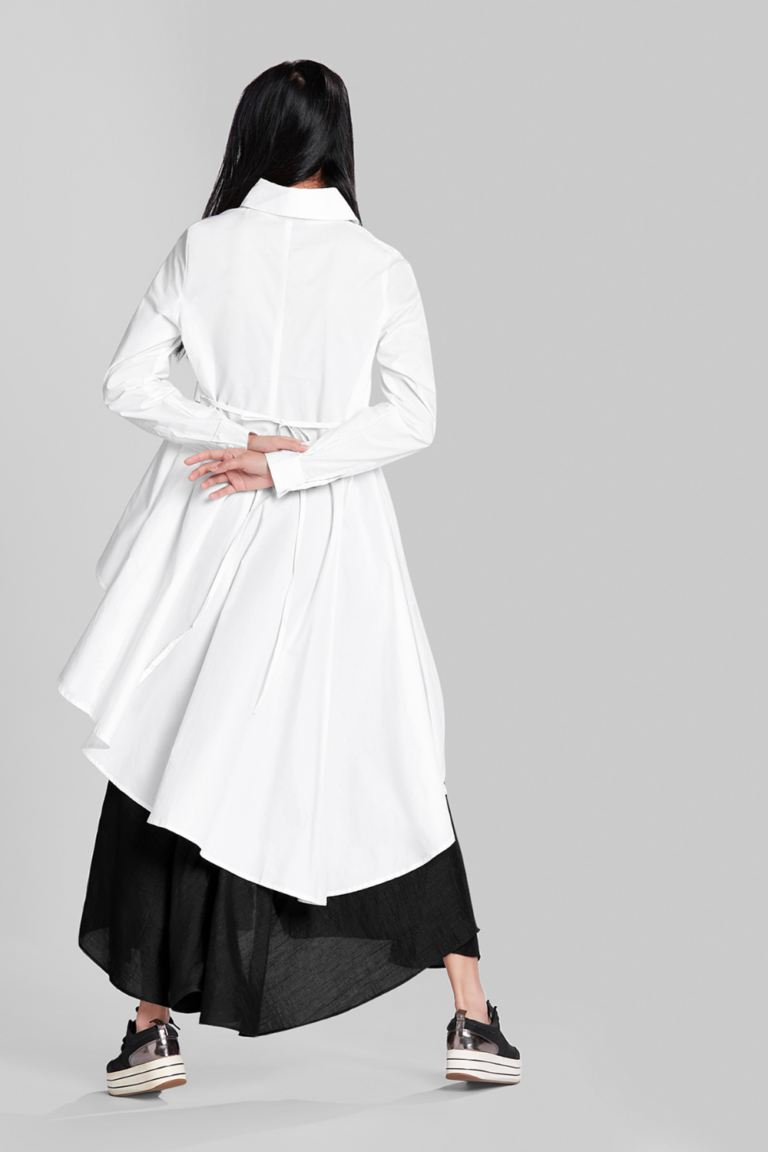 ASYMMETRICAL FLARE SHIRT