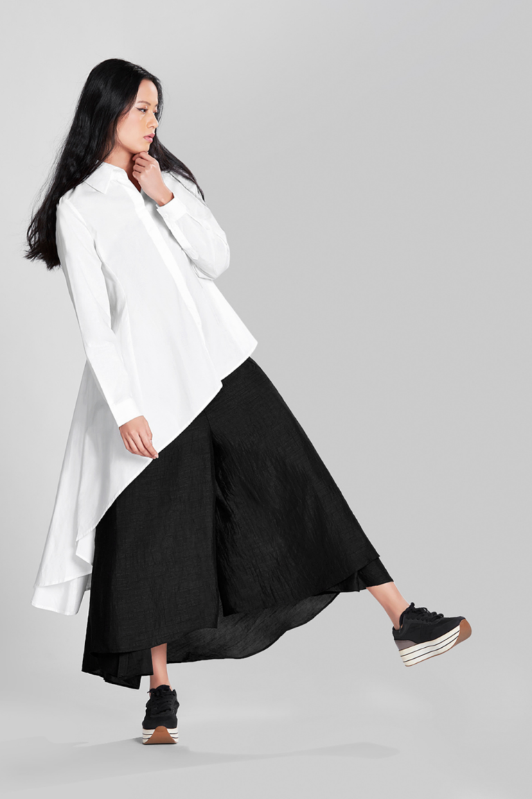 ASYMMETRICAL FLARE SHIRT