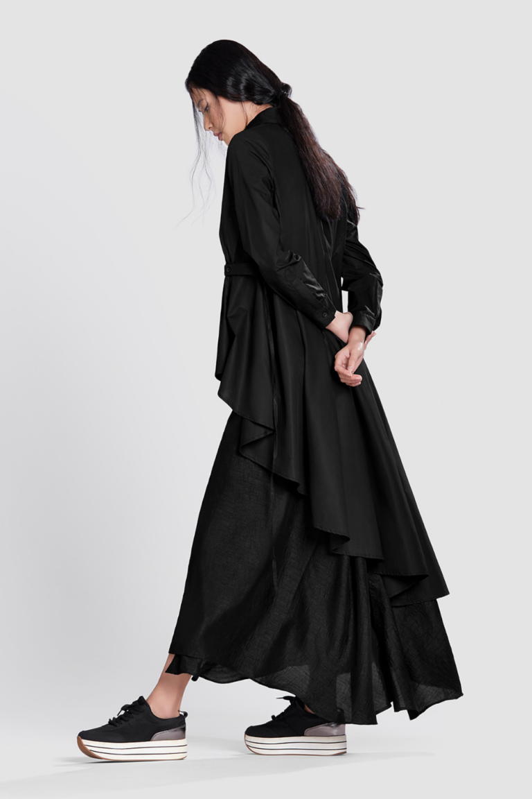 ASYMMETRICAL FLARE SHIRT