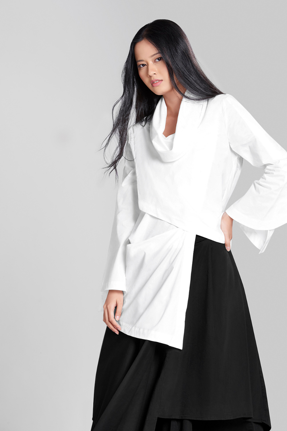 TOP WITH COWL NECK