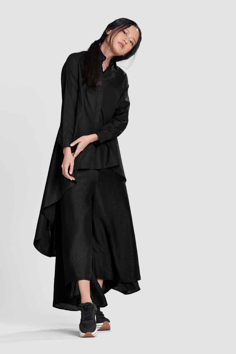 ASYMMETRICAL FLARE SHIRT