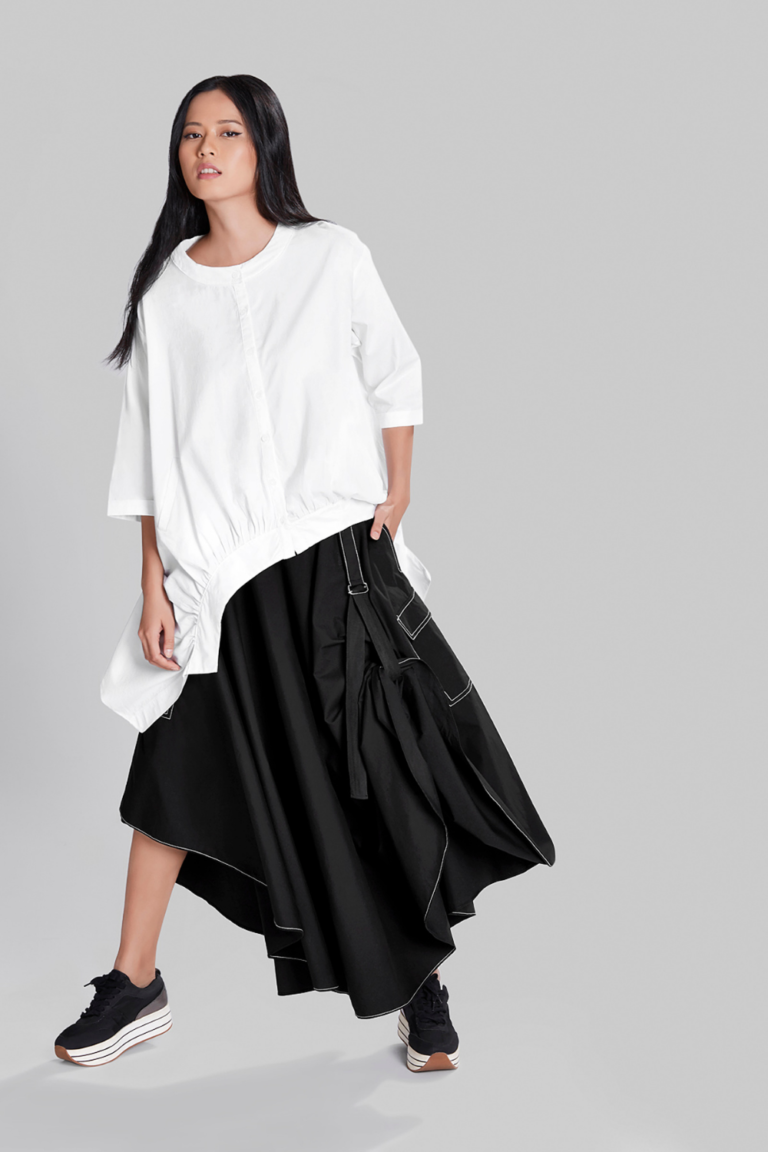 SHIRT WITH SIDE DRAPE