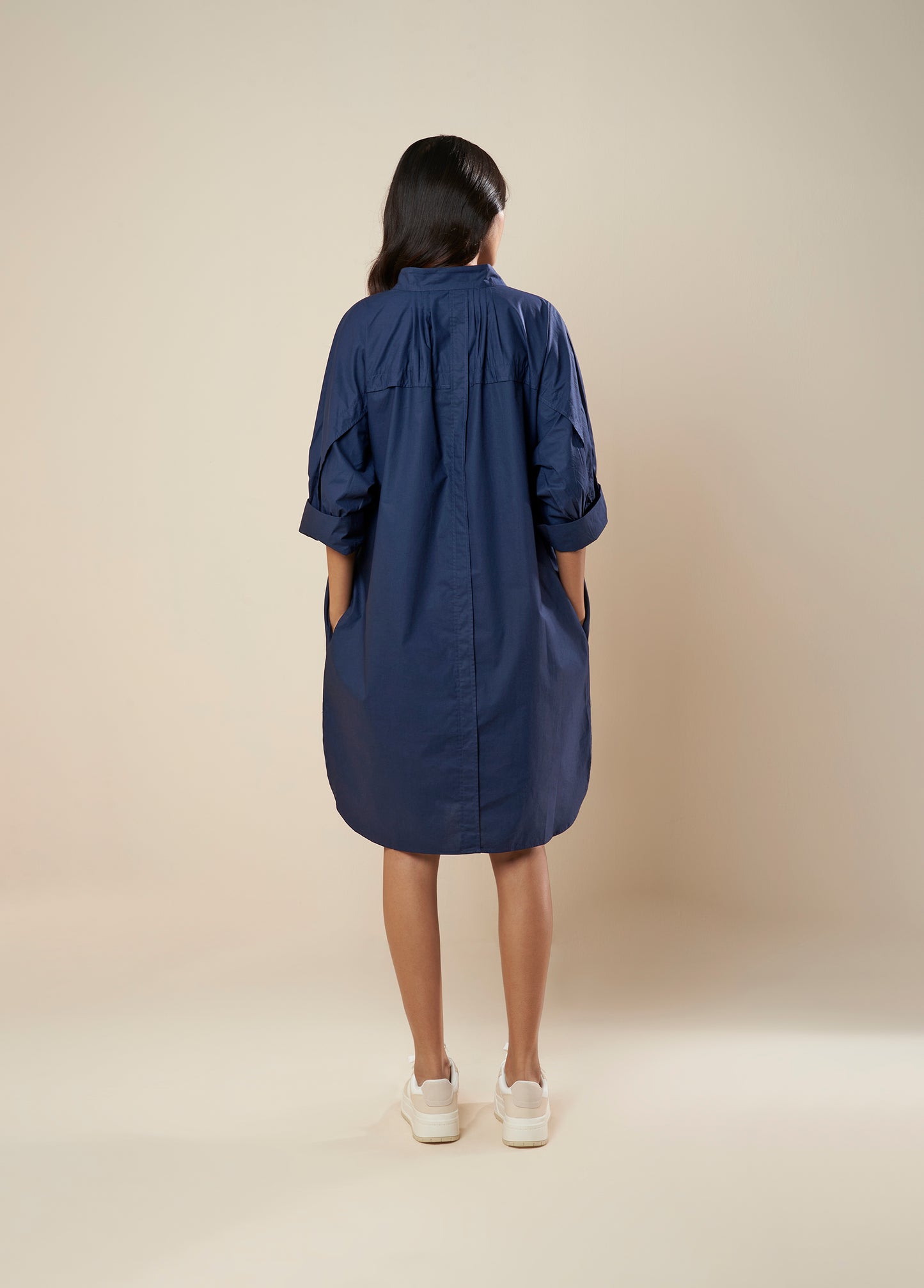 SHIRT DRESS WITH FRONT AND SLEEVE PANEL