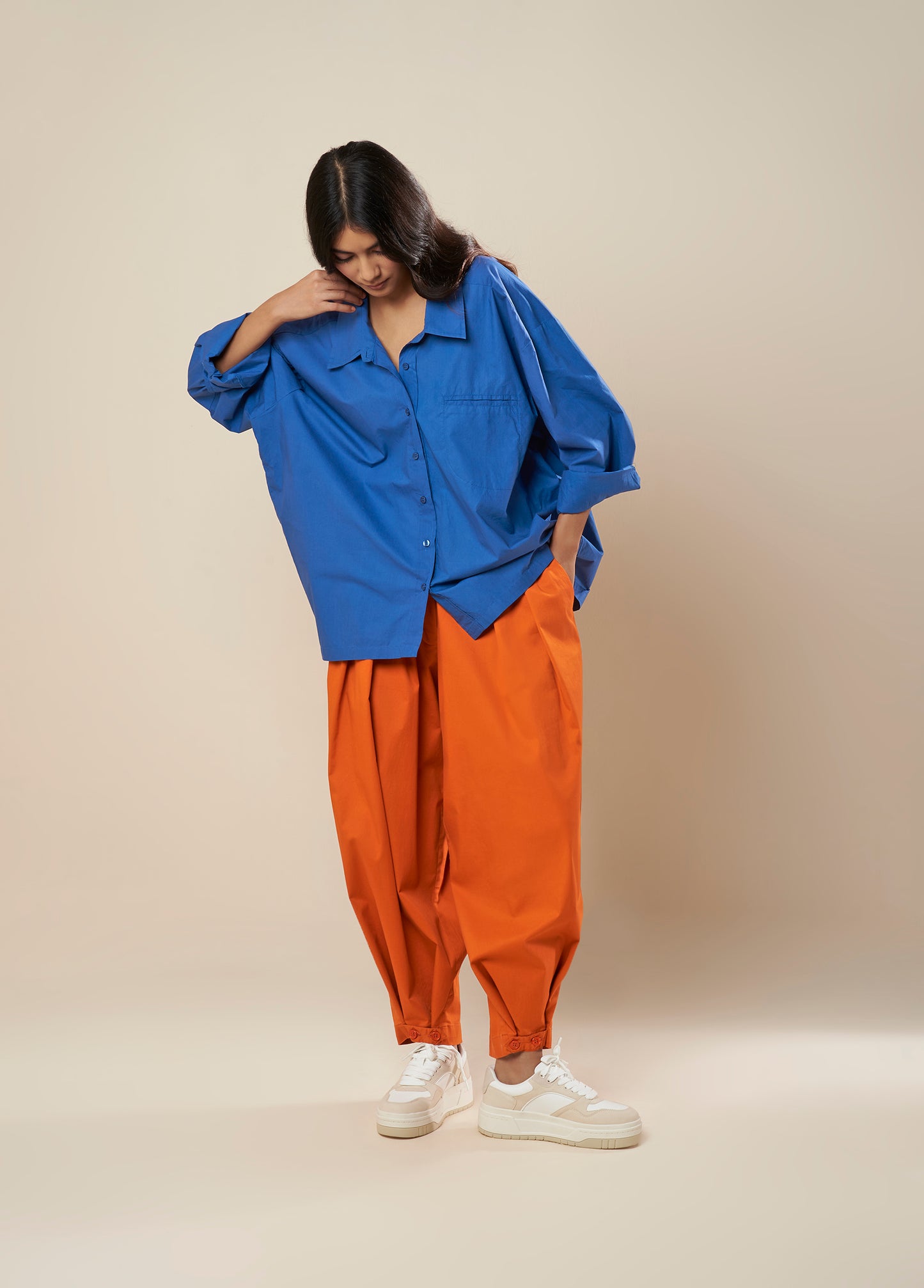 OVERSIZED SHIRT WITH BACK PLEAT