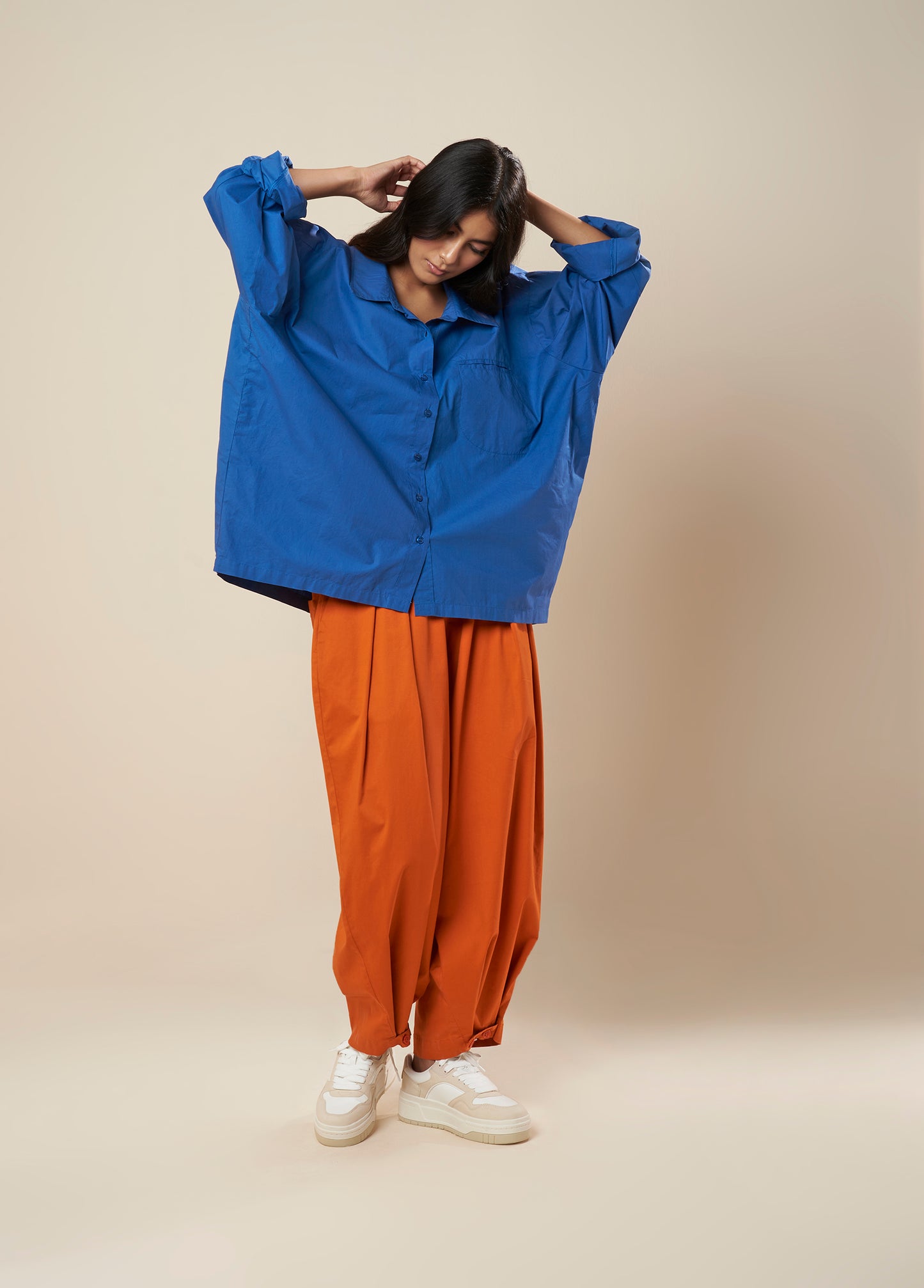 OVERSIZED SHIRT WITH BACK PLEAT
