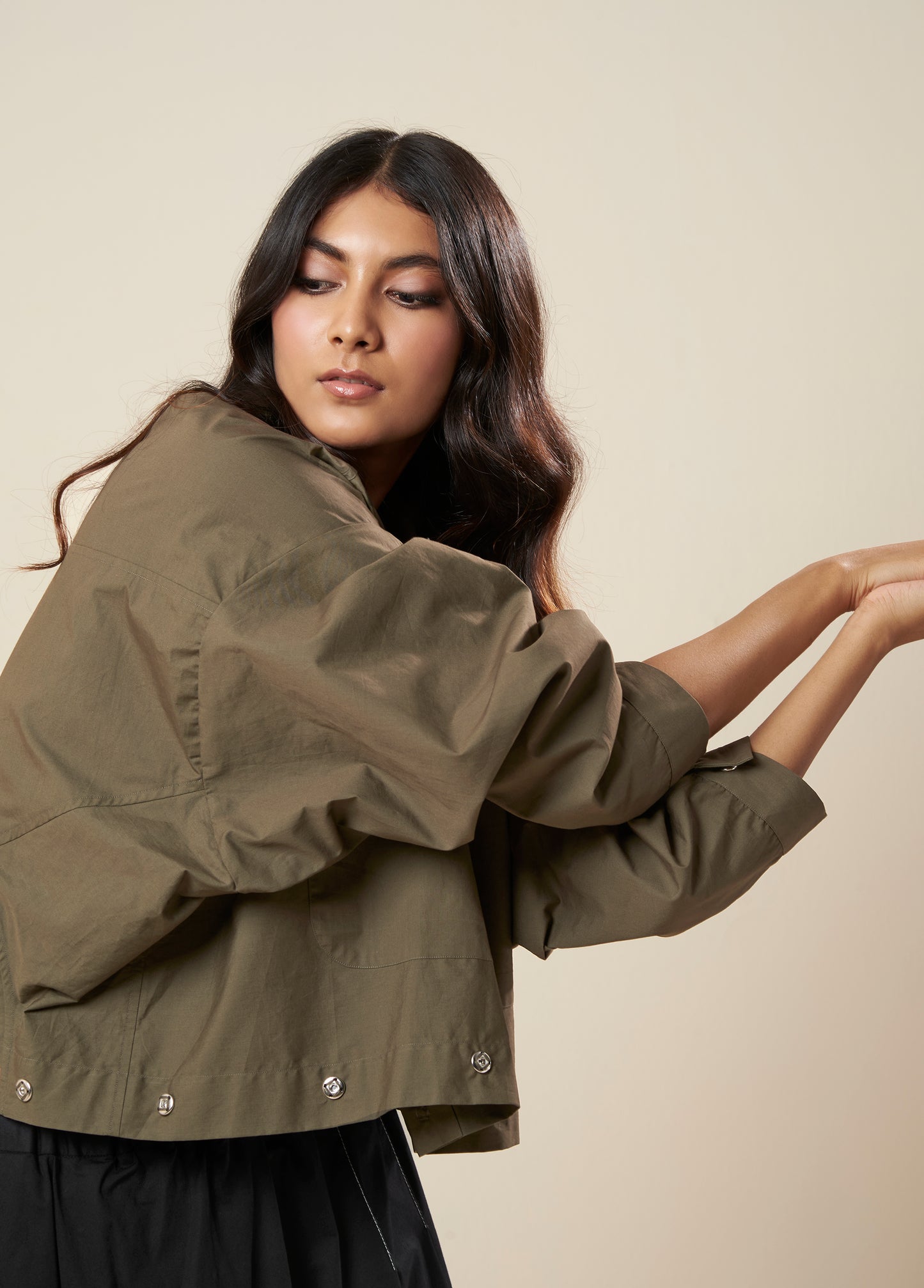 TWO WAY SHIRT WITH METAL BUTTONS