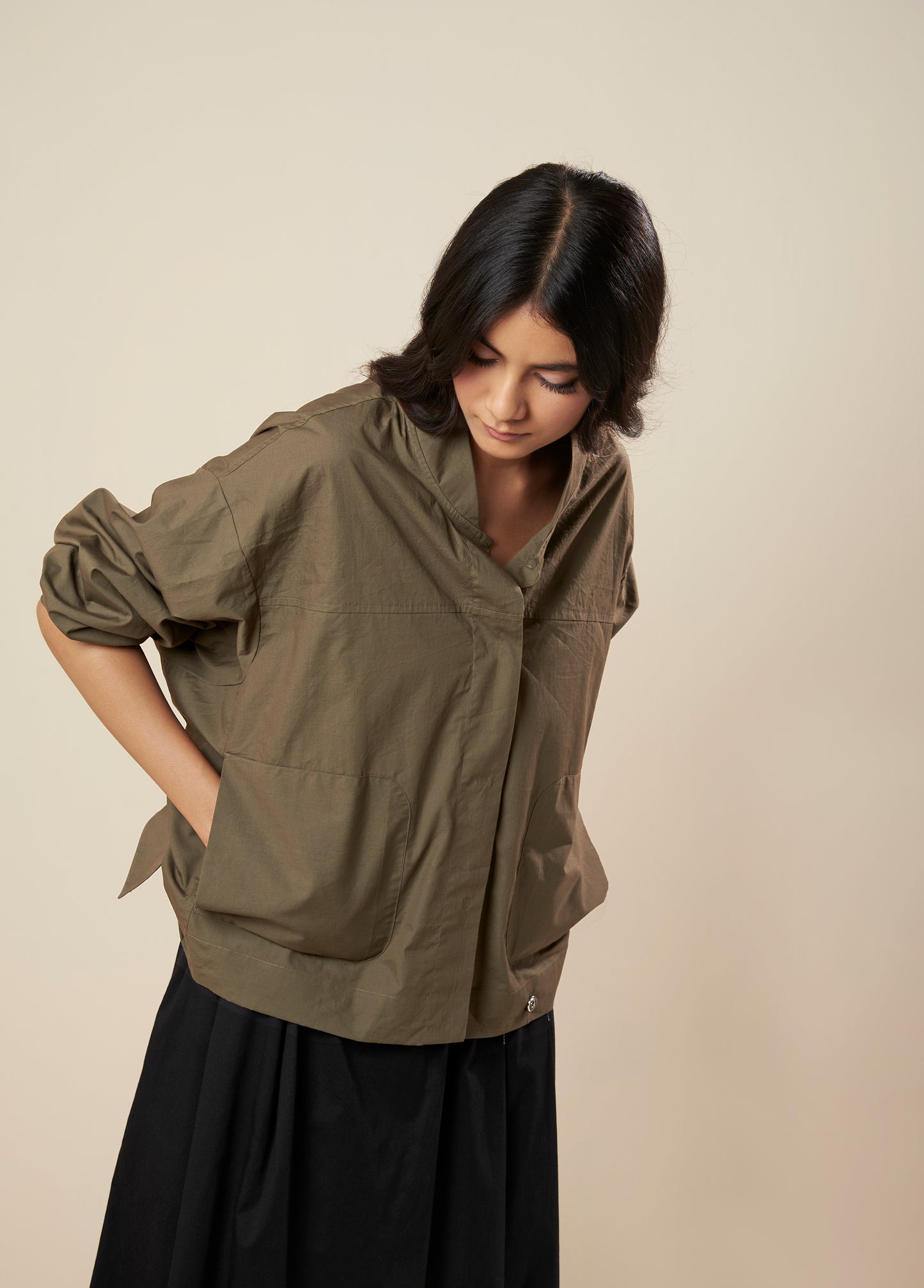TWO WAY SHIRT WITH METAL BUTTONS