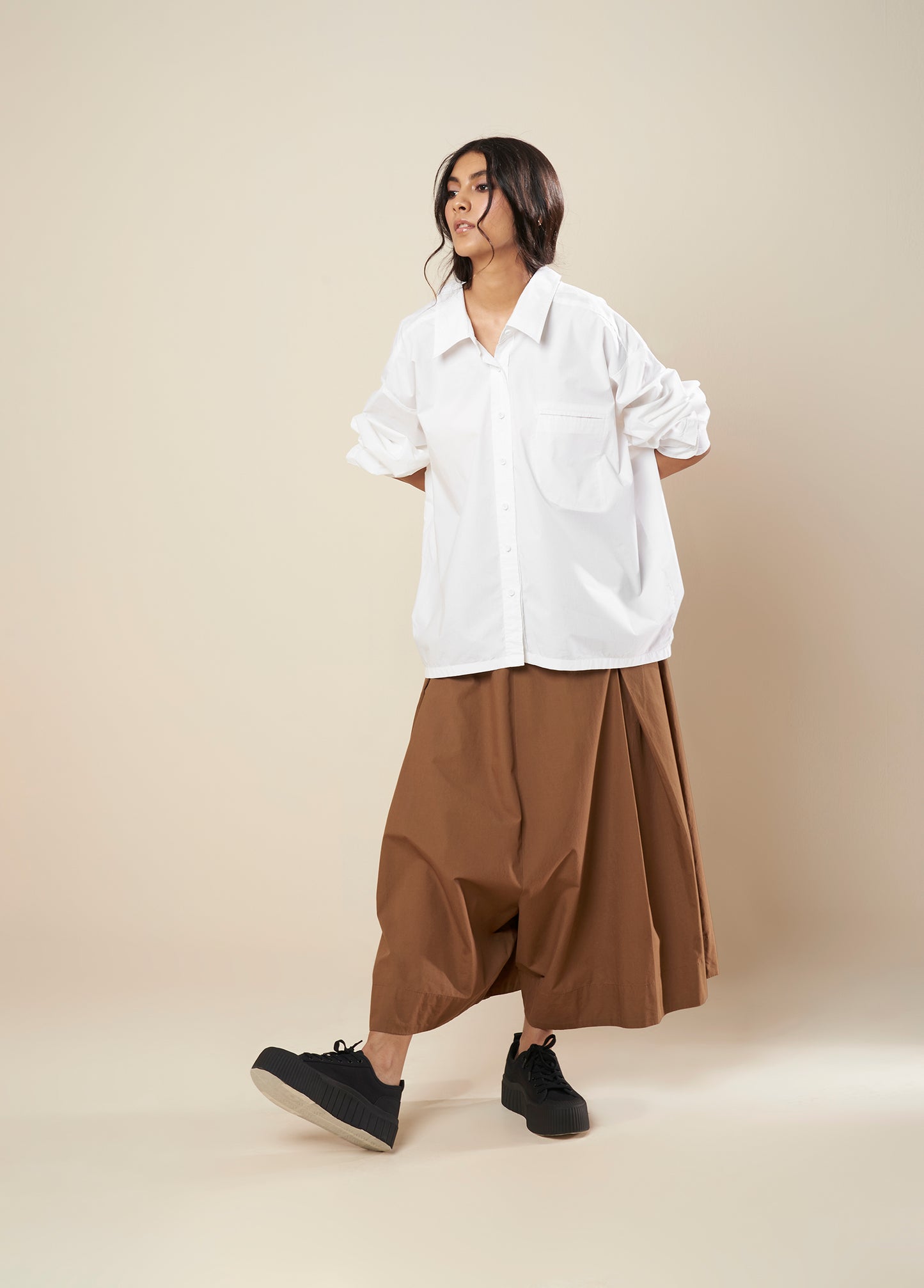 OVERSIZED SHIRT WITH BACK PLEAT