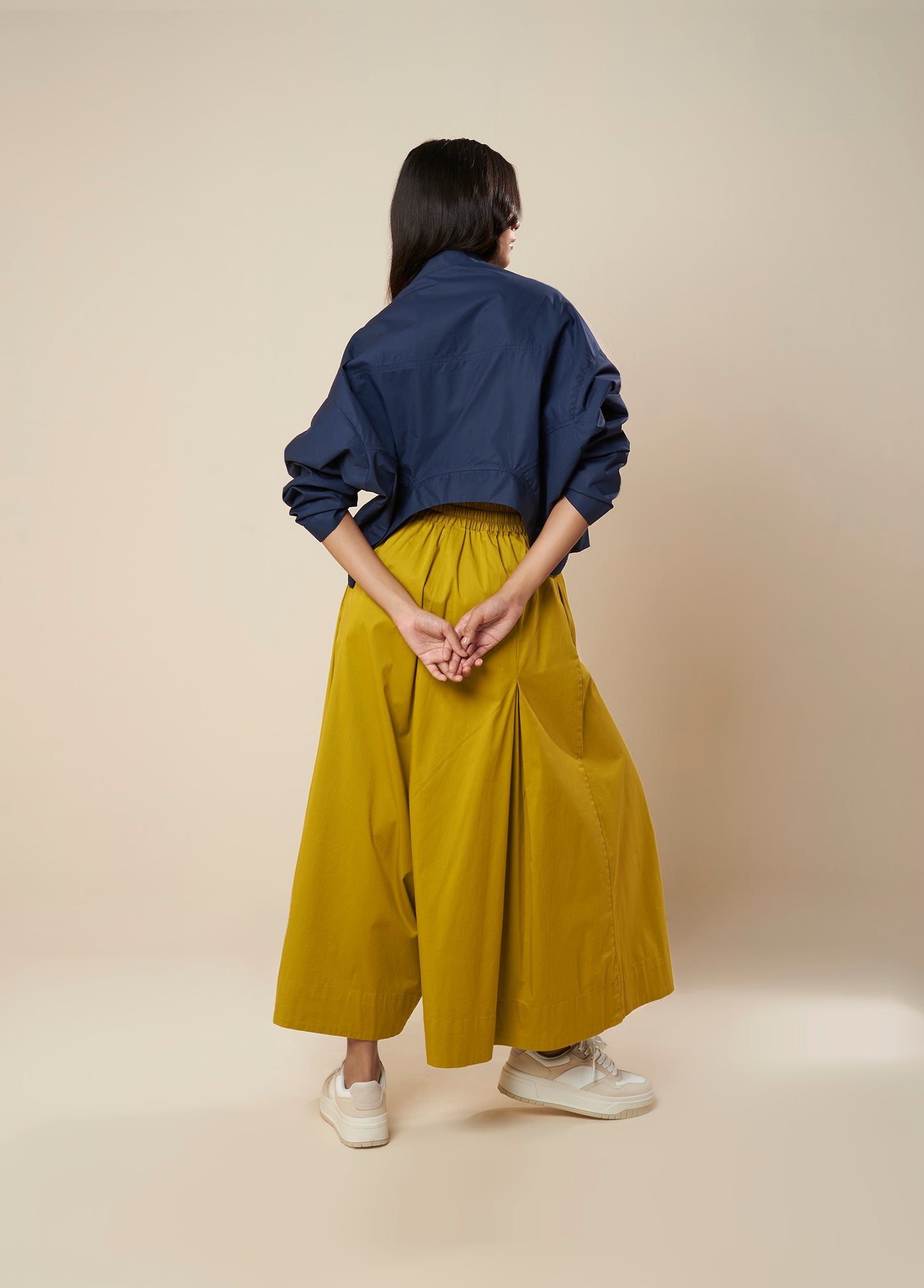 PANTS WITH LOW CROTCH AND FLARE