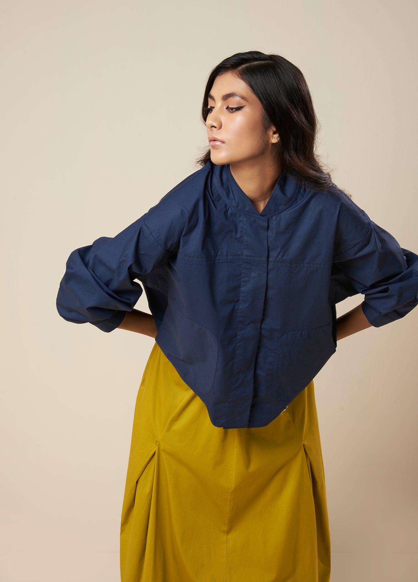 TWO WAY SHIRT WITH METAL BUTTONS