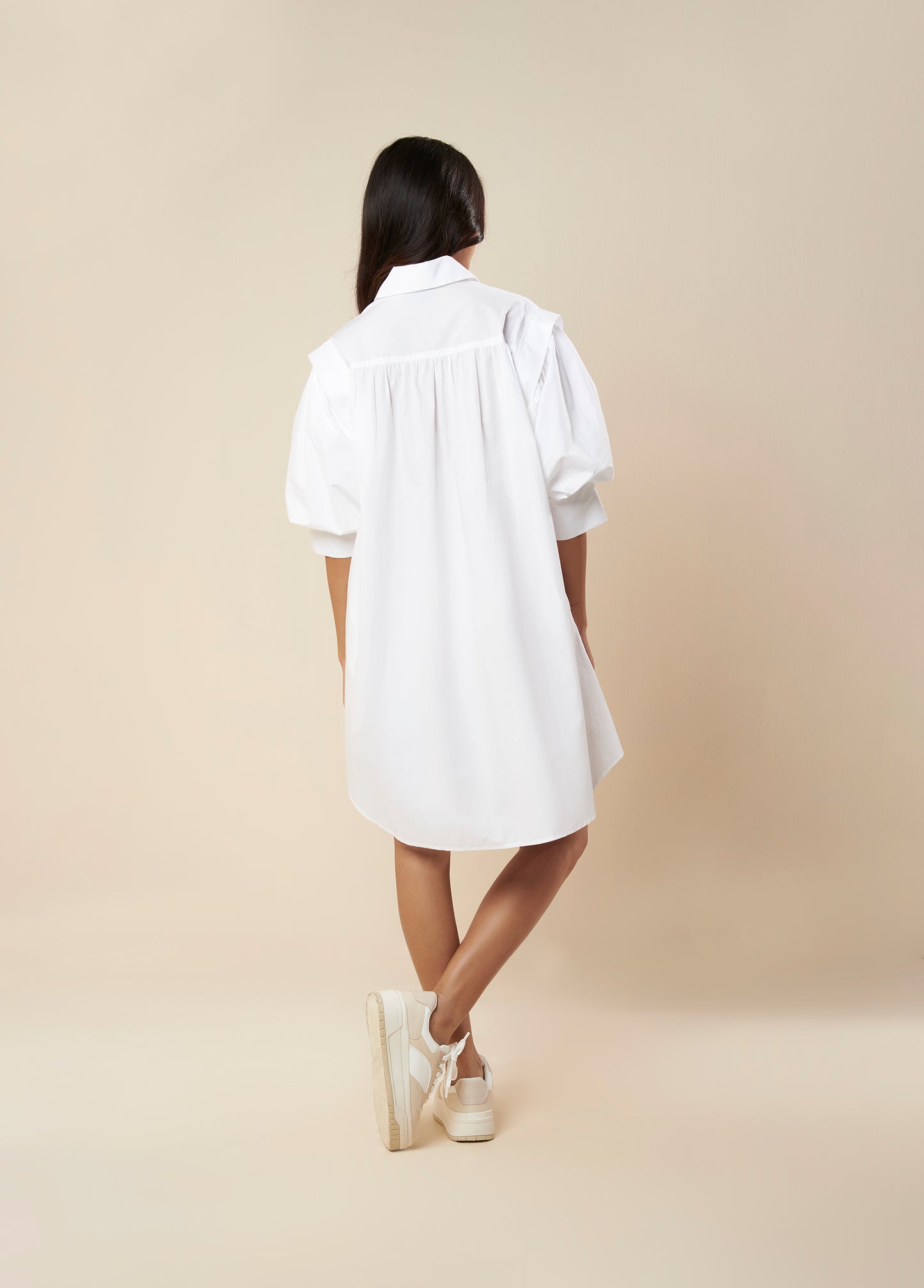 SHIRT DRESS WITH BALLOON SLEEVE