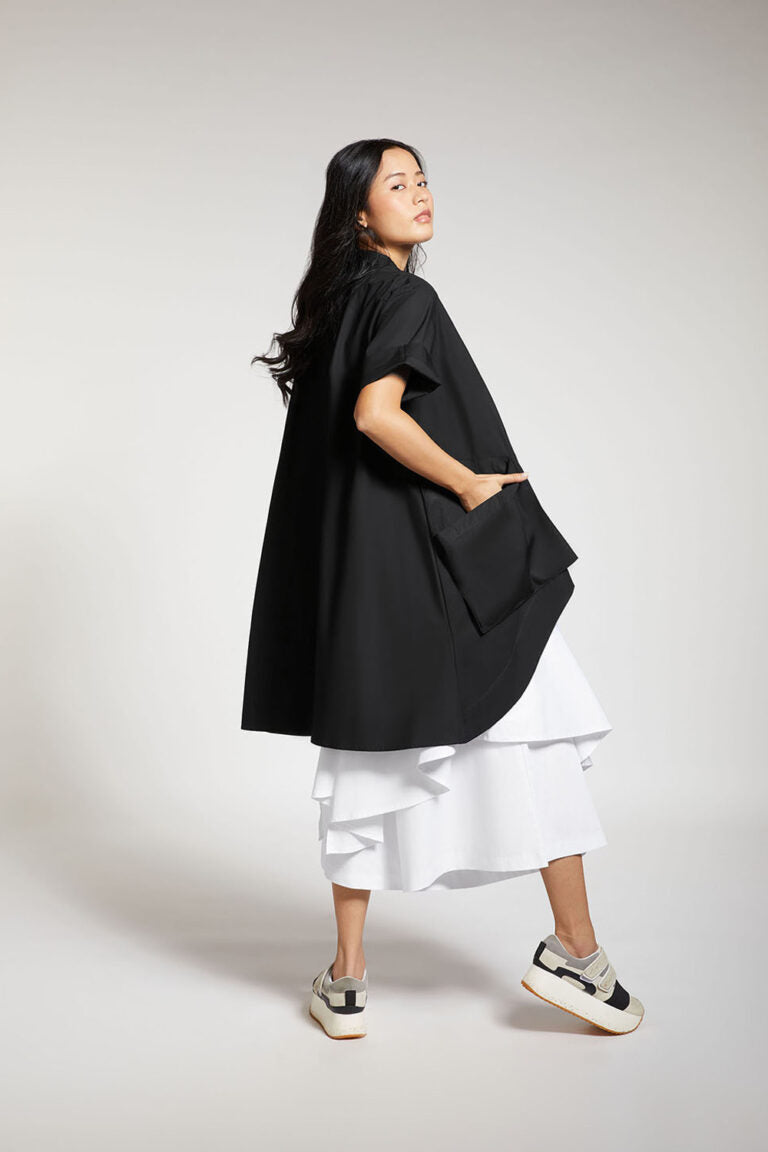 HIGH-LOW TOP WITH SIDE POCKETS
