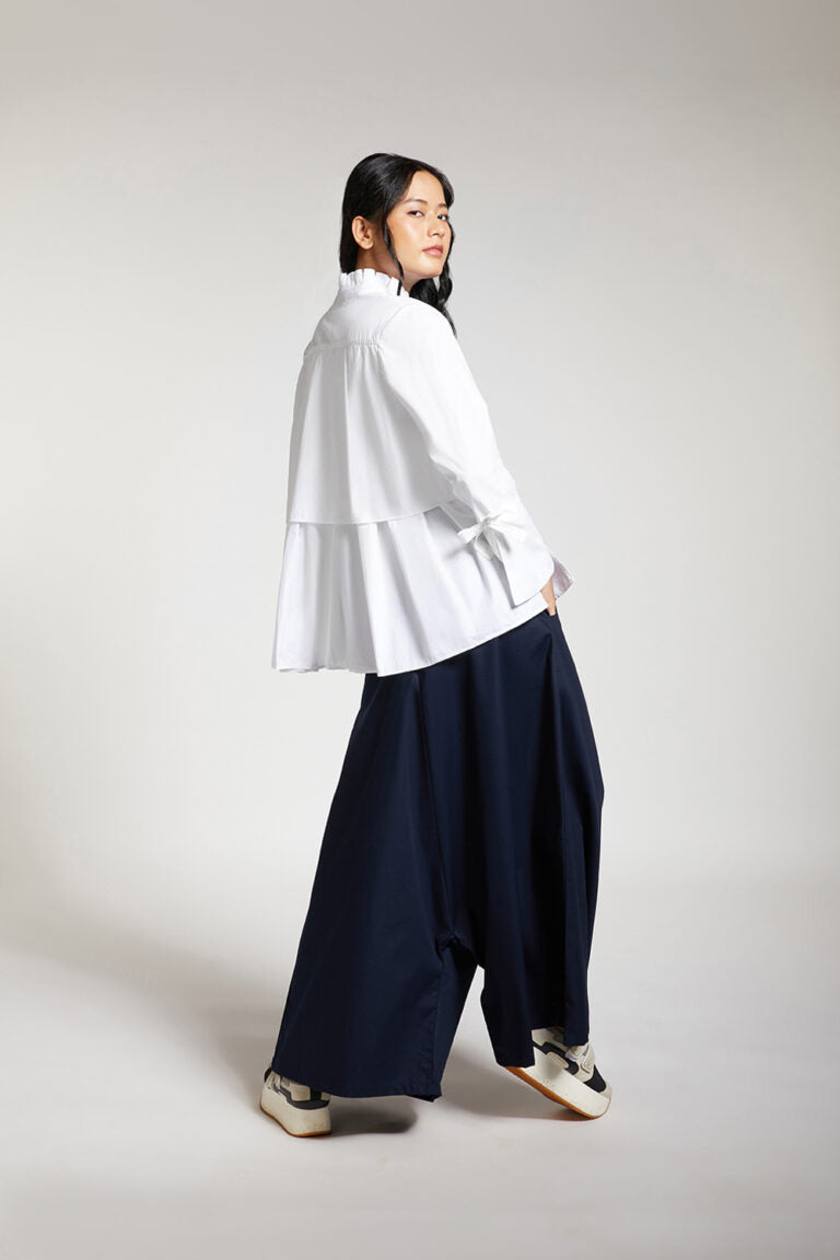 LAYERED SHIRT WITH PLEATED BACK DETAIL