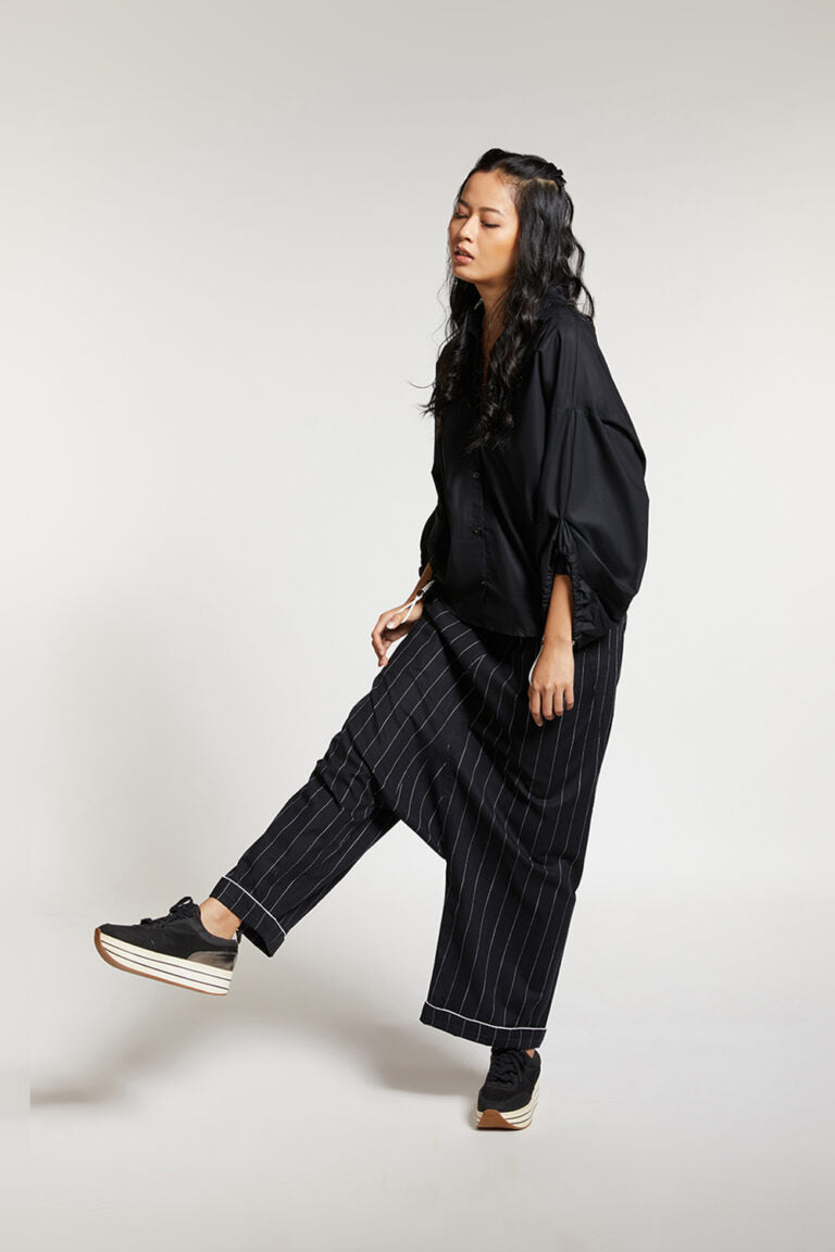 ROUCHED HEM AND SLEEVE SHIRT