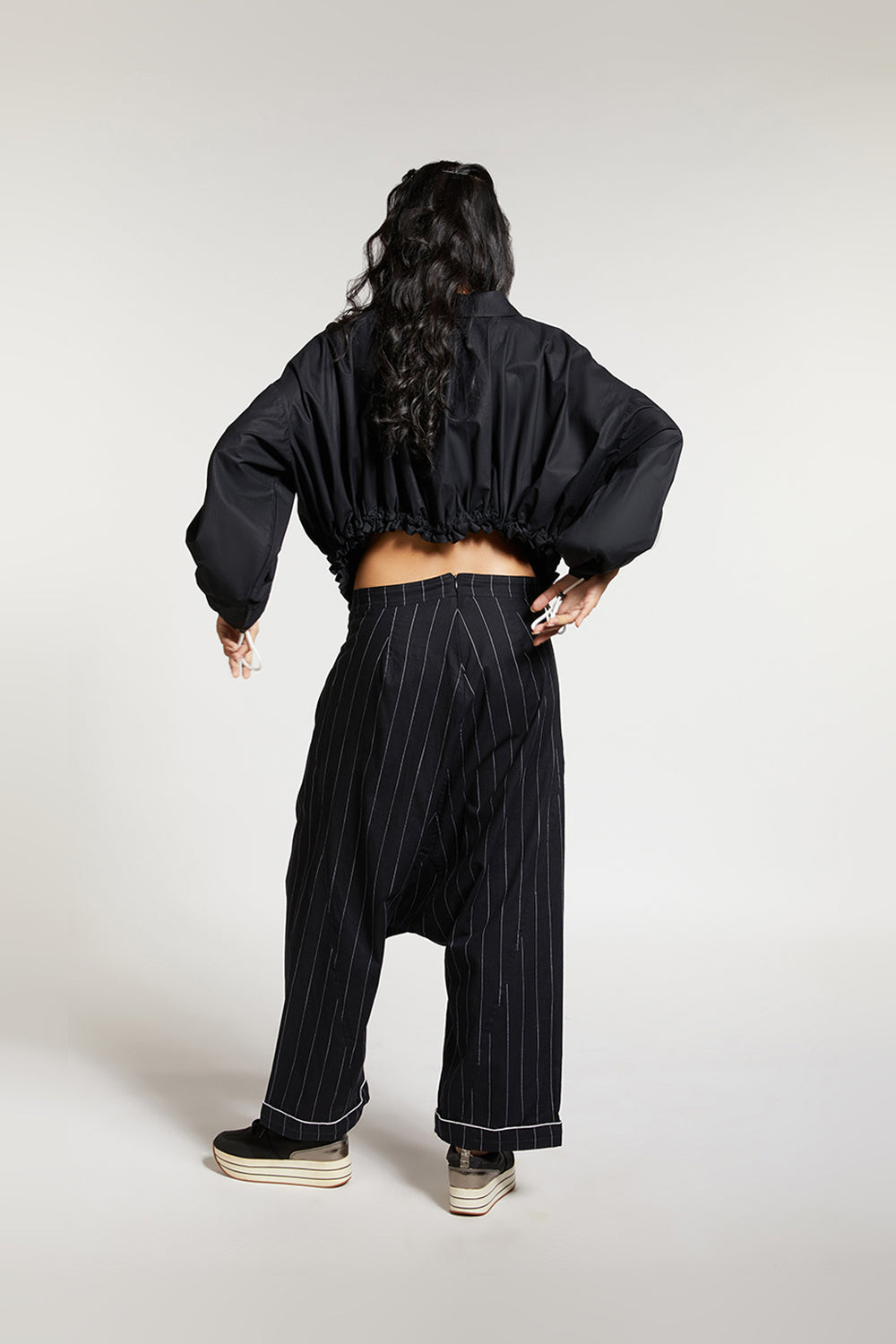 ROUCHED HEM AND SLEEVE SHIRT