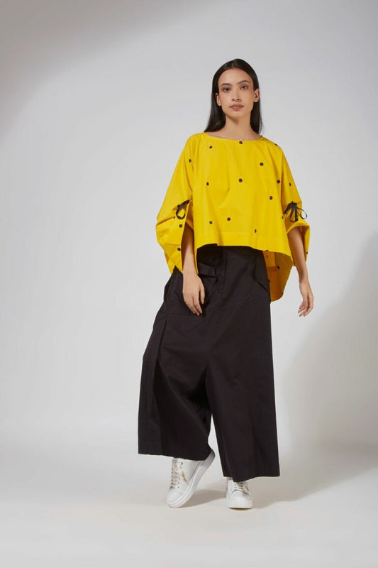 DROP CROTCH PANTS WITH SIDE PANEL DETAIL