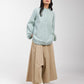 LOW CROTCH FLARE PANTS WITH PLEATS