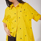 ASYMMETRIC HEM SHIRT WITH BACK OVERLAP