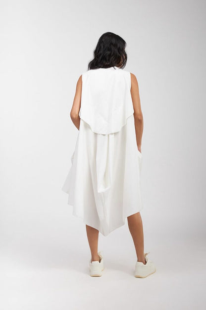 DRESS WITH SIDE AND BACK DRAPE