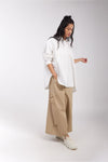 DROP CROTCH PANTS WITH POCKET AND PANEL DETAIL