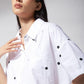 ASYMMETRIC HEM SHIRT WITH BACK OVERLAP