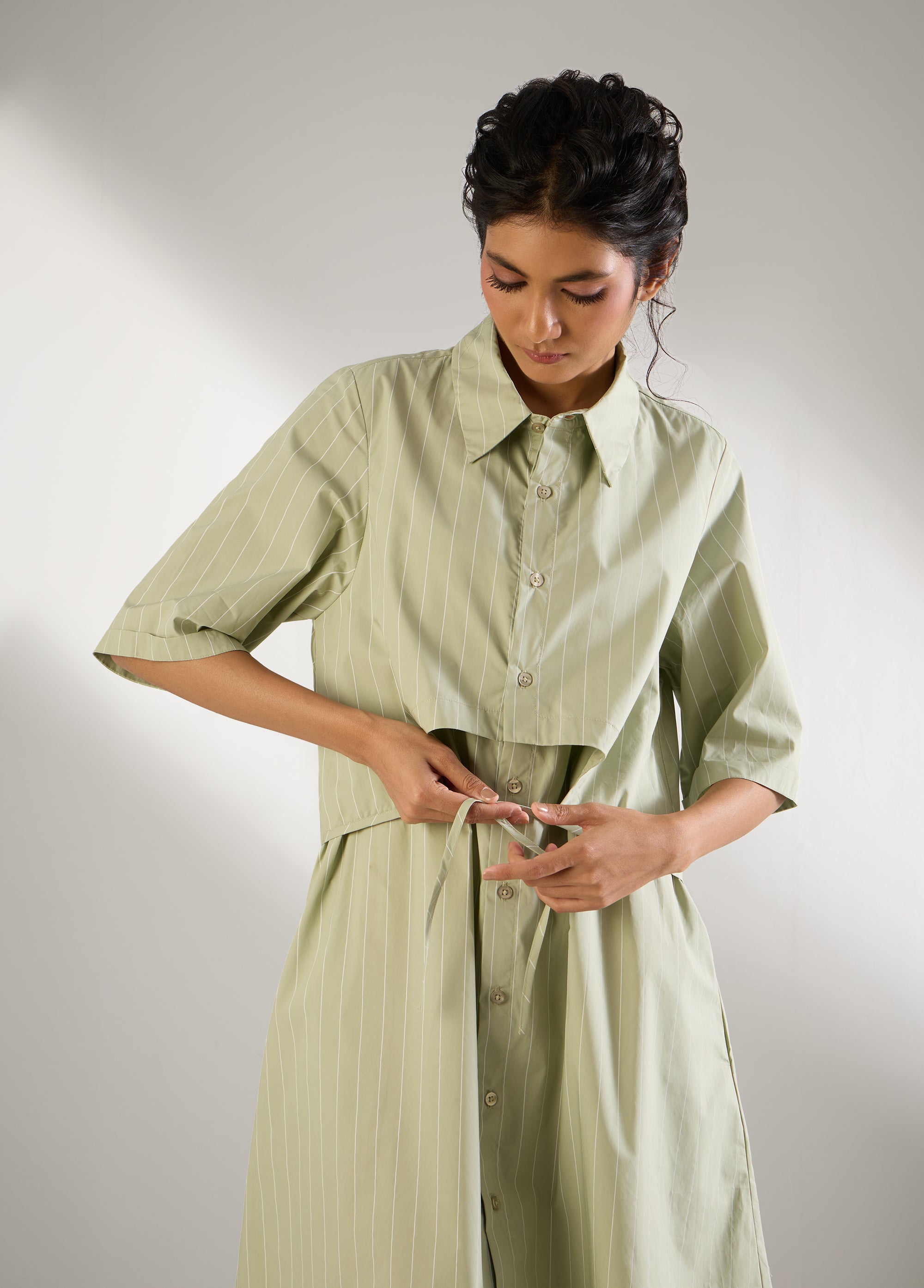 Front-Layer Shirt Dress