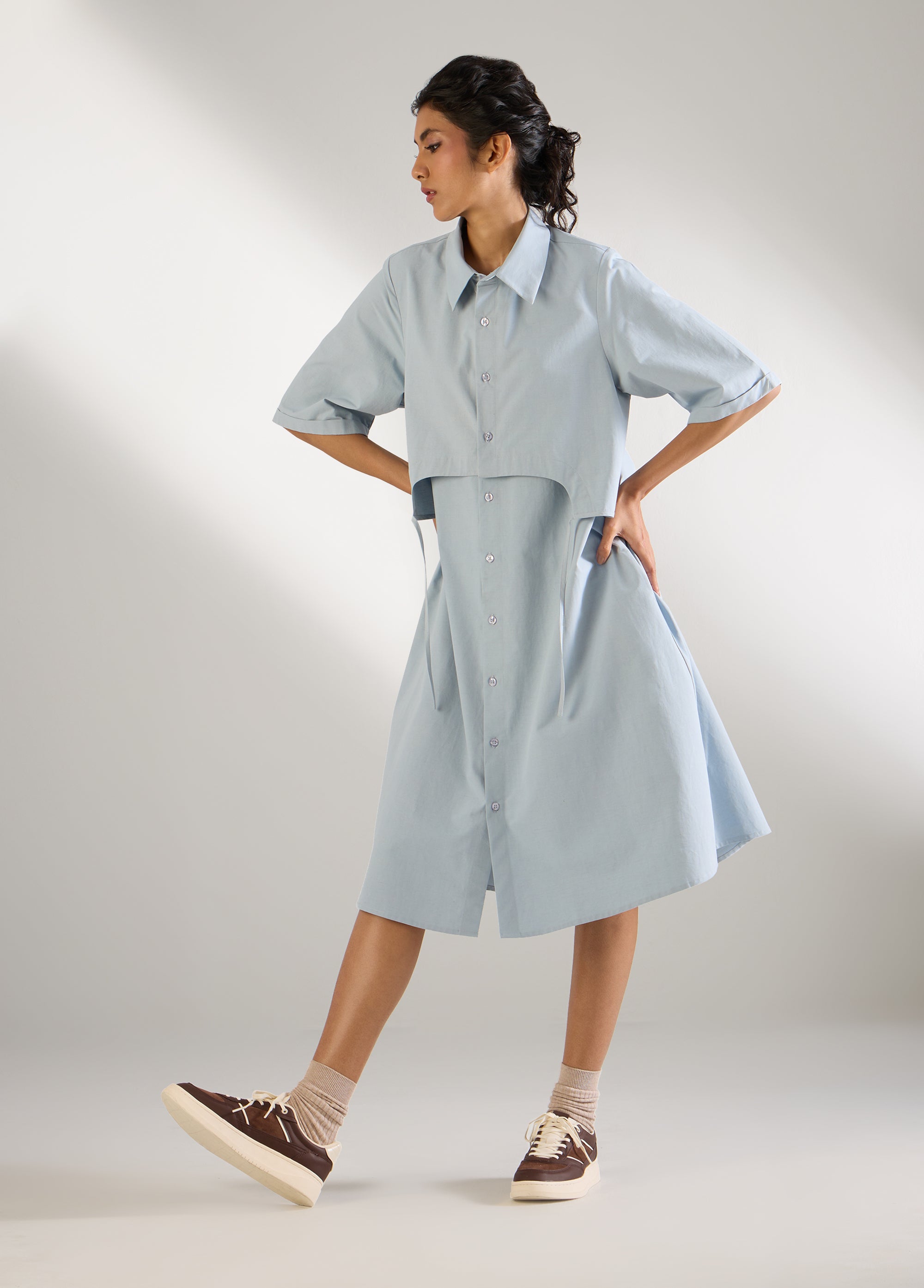 Front-Layer Shirt Dress