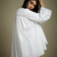 GATHERED FLARE TOP WITH ELASTICATED FRONT AND SLEEVE