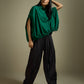 PLEATED PANTS WITH TAPERED HEM
