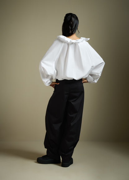 PLEATED PANTS WITH TAPERED HEM