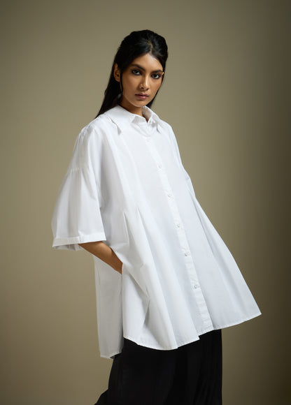 ANTI-FIT SHIRT WITH HEM PLEATS