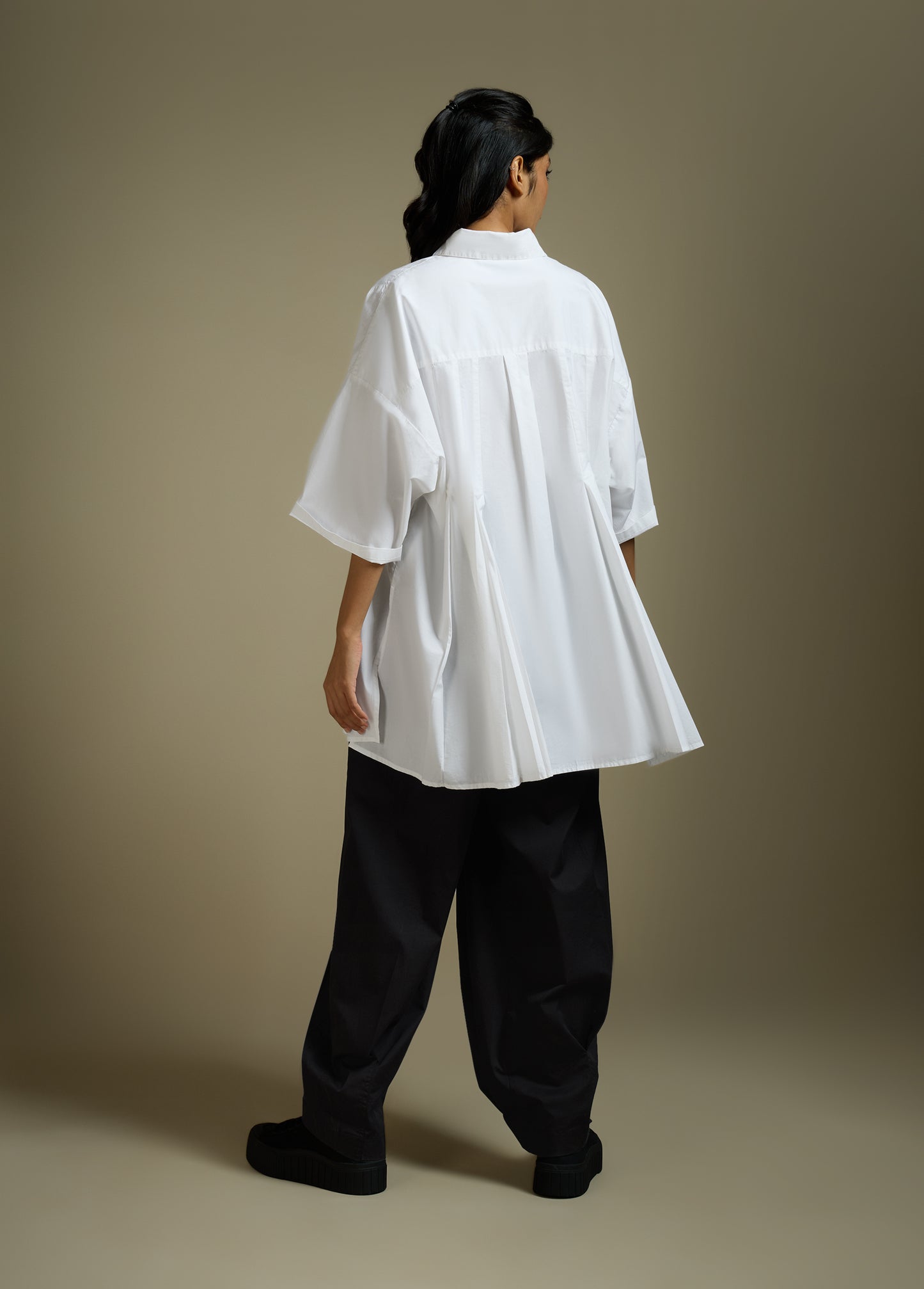 ANTI-FIT SHIRT WITH HEM PLEATS