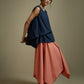 ASYMMETRICAL FLARE SKIRT WITH GATHERED TIE-UP LAYER