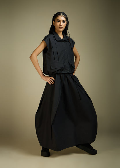 SKIRT WITH CONSTRUCTED PANELS