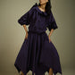ASYMMETRICAL FLARE SKIRT WITH GATHERED TIE-UP LAYER