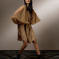 SHIRT DRESS WITH EXAGGERATED FLARED NET SLEEVES