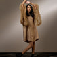 SHIRT DRESS WITH EXAGGERATED FLARED NET SLEEVES