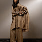 OVERSIZED FLARE SHIRT WITH BACK YOKE AND EMBROIDERED SLEEVE