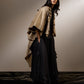 SHORT FRONT LONG BACK DRAPE JACKET WITH EMBROIDERED COLLAR