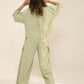 FLARE PANTS WITH SIDE PANEL & BELT TIE